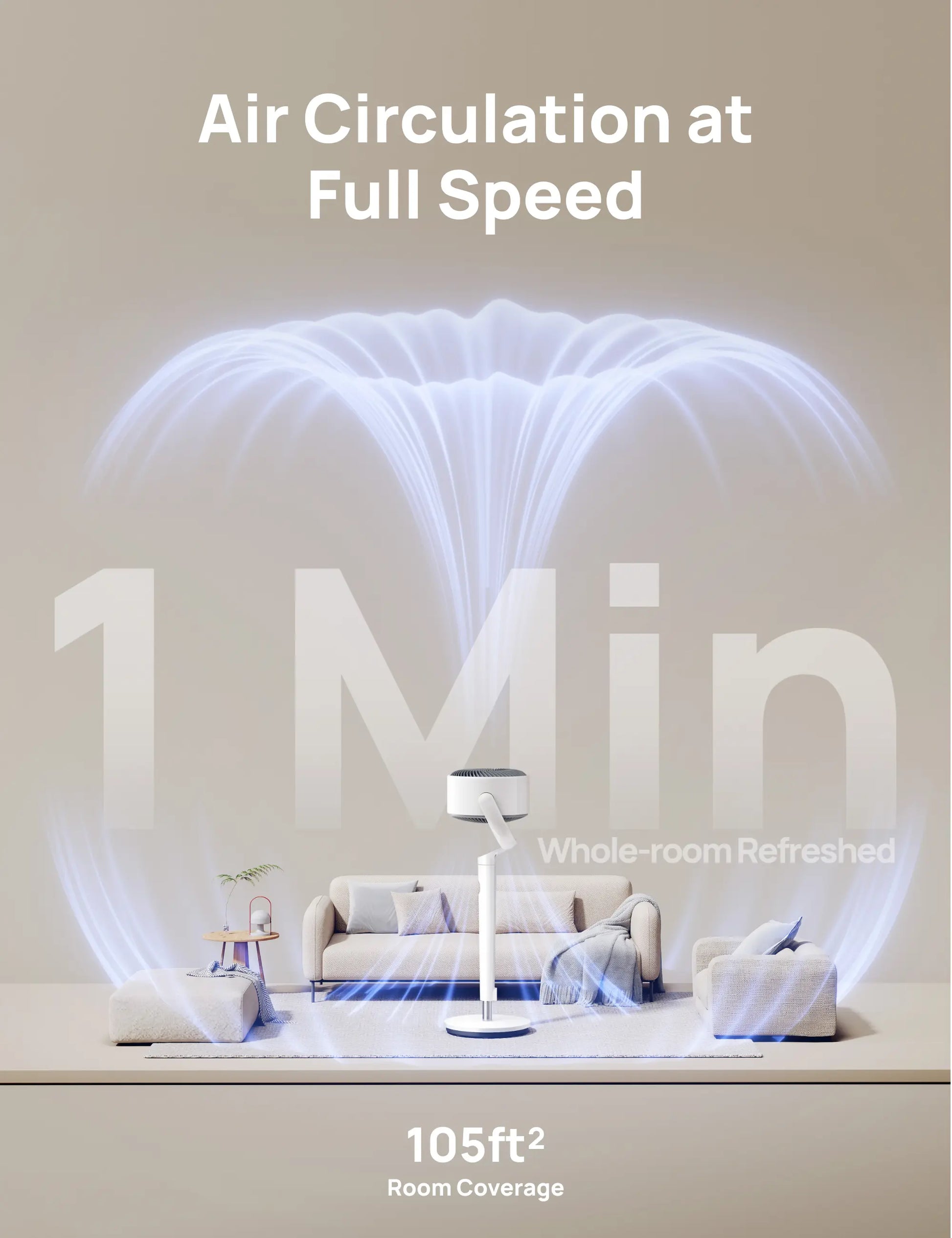 [Summervibes] DREO Smart Pedestal Fan for Bedroom, 120°+120° Omni-Directional Oscillation, Quiet 100Ft Cooling Fan with RGB Light, 9 Speeds, 6 Modes, 20Db Quiet, 8H Timer, Wi-Fi Voice & Alexa Control, 37-42" Adjustable Height Floor Fan with Remote